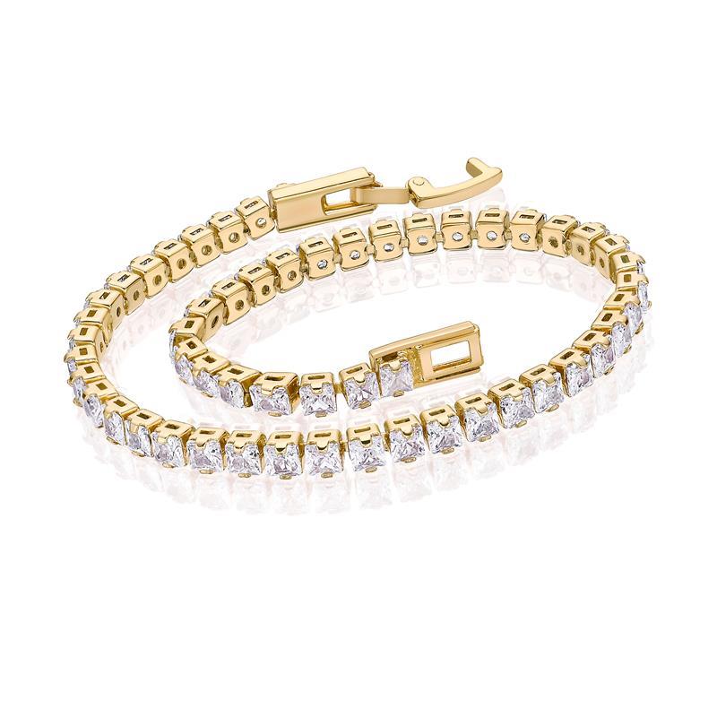 DiamondAura Tennis Bracelet (Yellow Gold Finished)